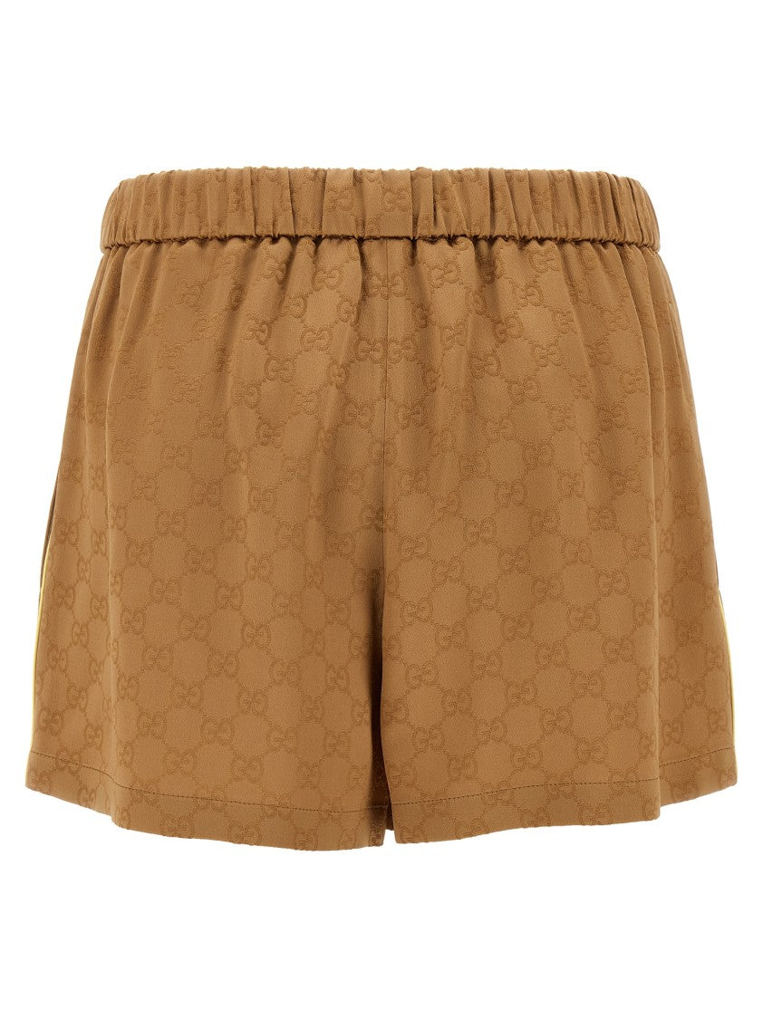 Gucci Gg Satin Shorts With Contrast Piping