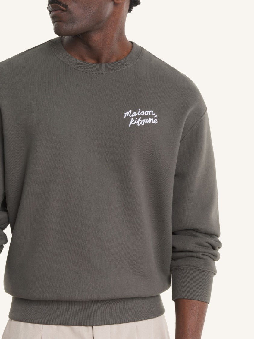 Maison Kitsuné Brown Minimalist Branding Cotton Sweatshirt