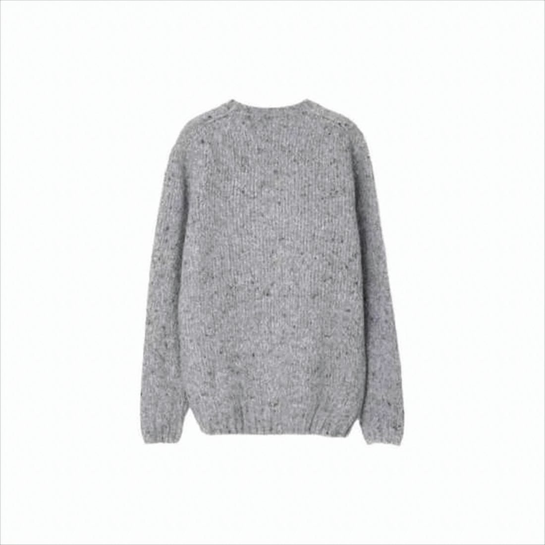 Fedeli Speckled Grey Knit Sweater With Button Details