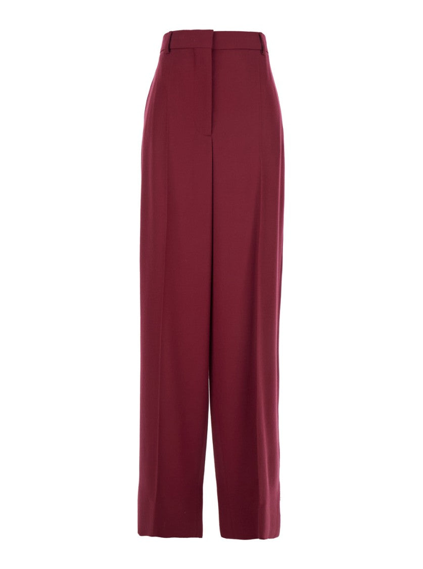 Stella Mccartney Burgundy Flannel Loose Trousers