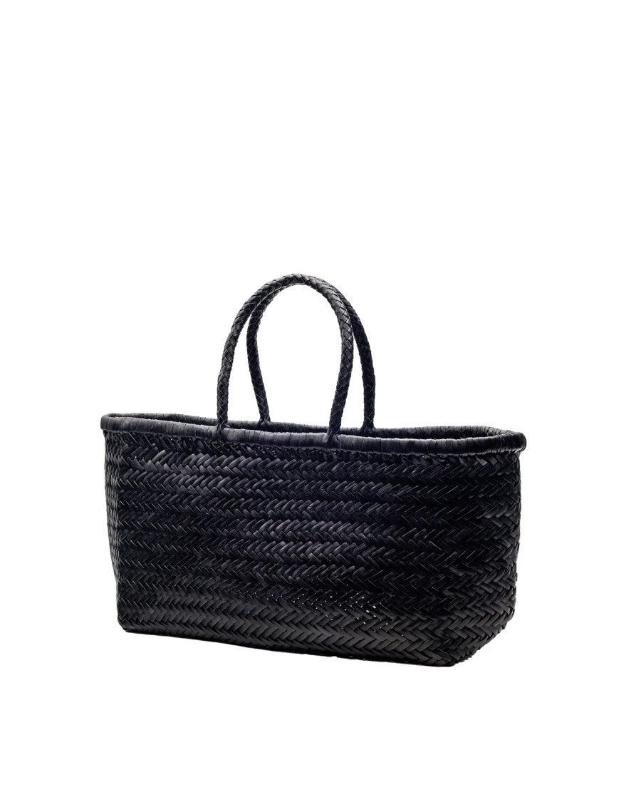 Dragon Diffusion Handwoven Buffalo Leather Tote With Chevron Weave Pattern