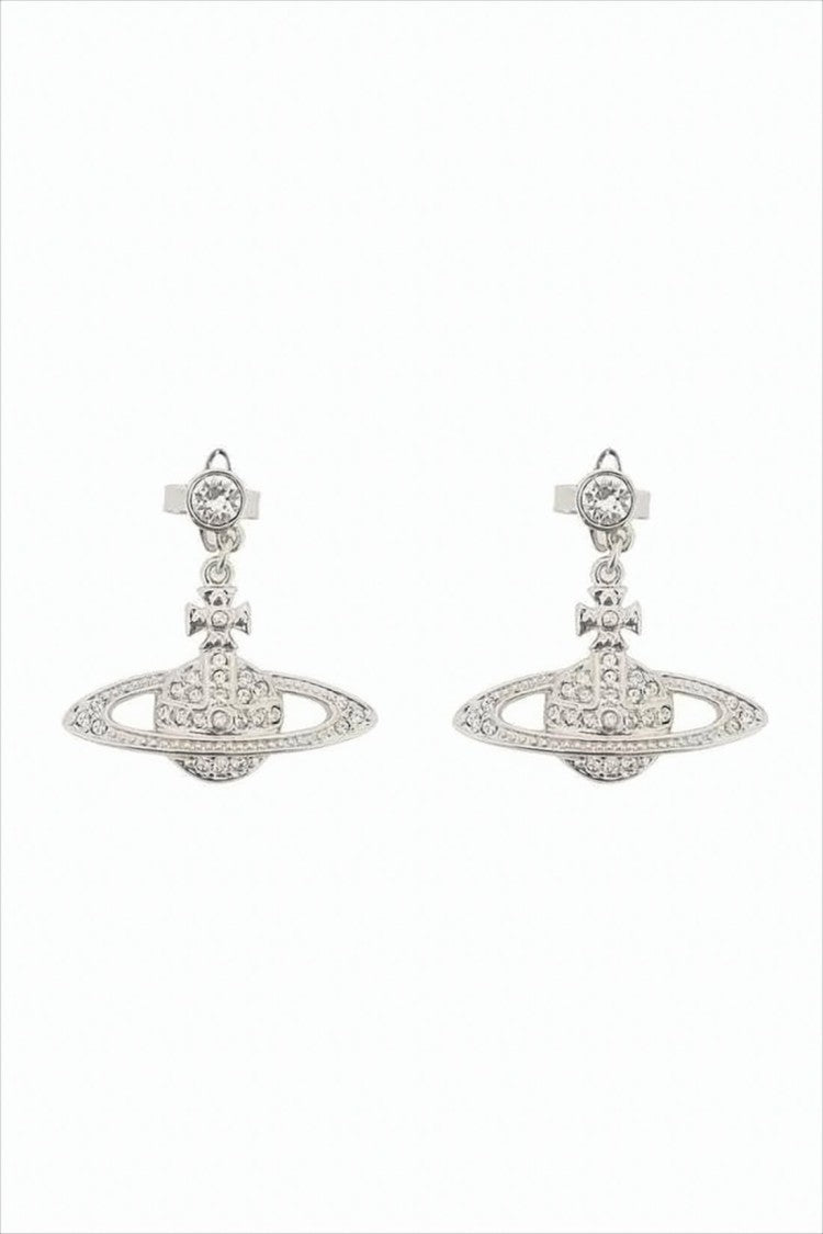 Vivienne Westwood Orb And Cross Design Crystal Earrings