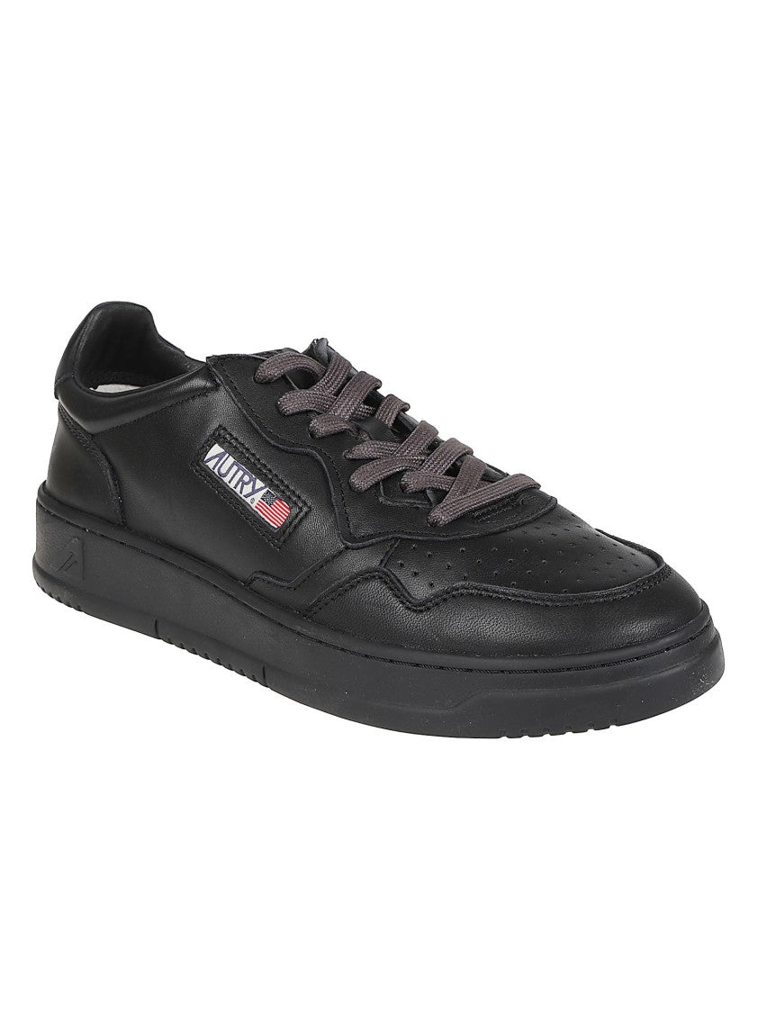 Autry Black Medalist Low Goatskin Sneakers