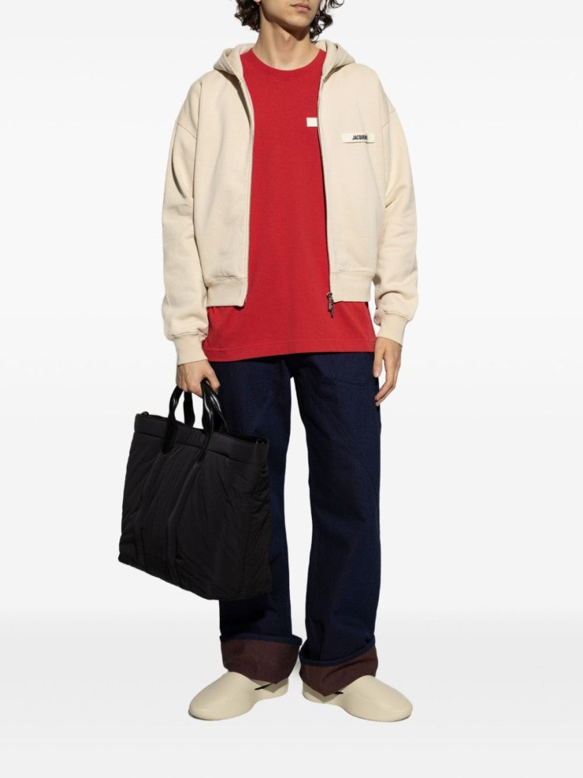 Jacquemus Red Logo Patch Crew Neck T-Shirt