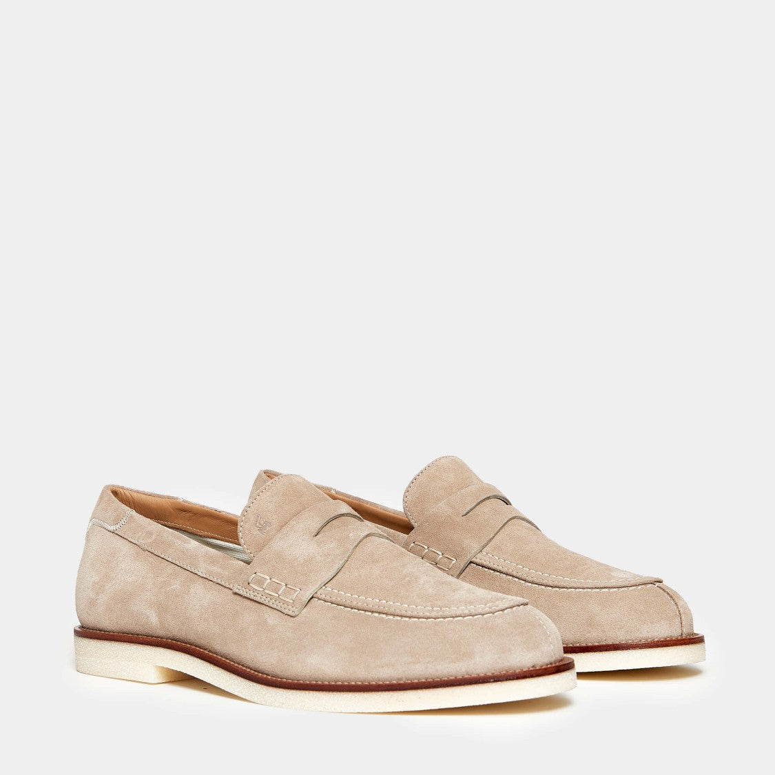 Hogan Beige Suede Moccasins