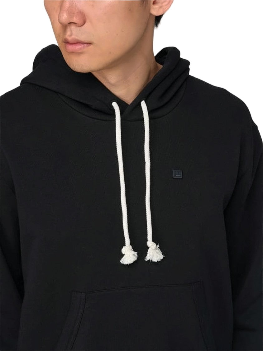 Acne Studios Classic Black Cotton Hoodie With Drawstring