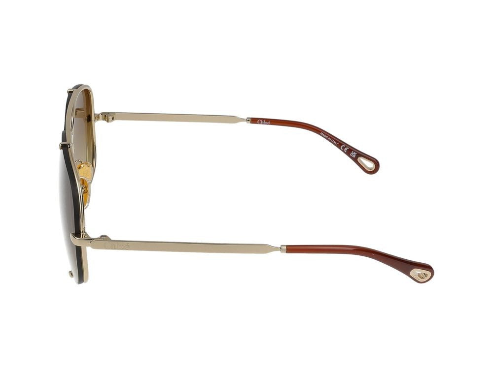 Chloé Gold Ch0348s Metal Large Square Sunglasses