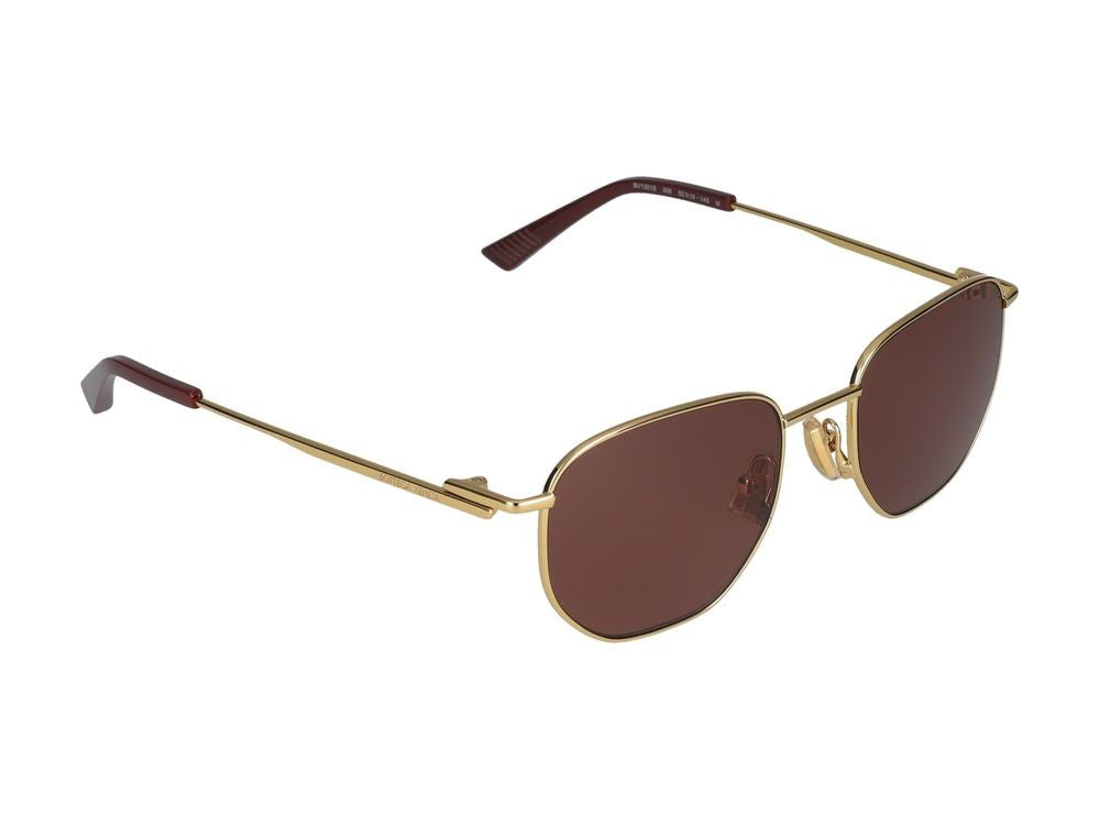 Bottega Veneta Gold Gold-Finish Metal Round Sunglasses