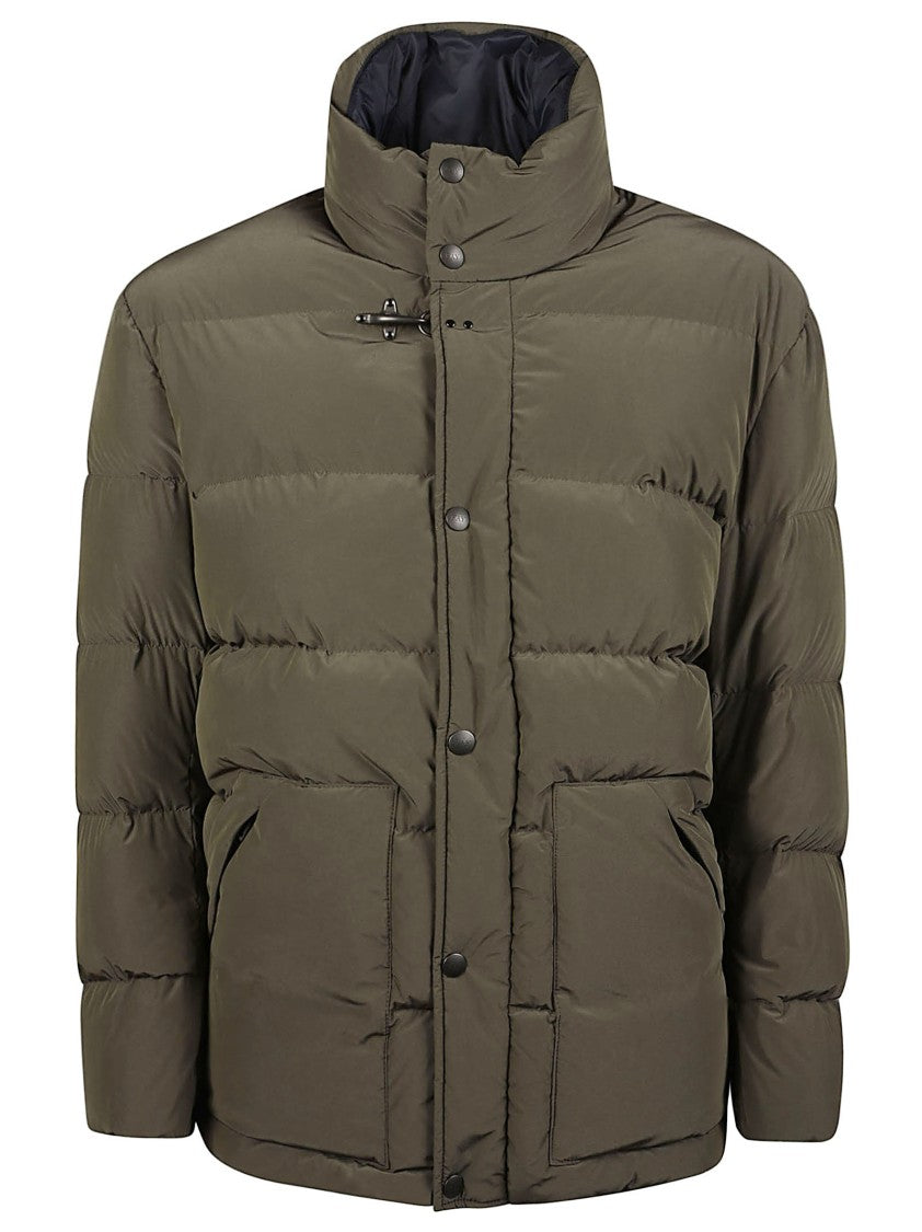 Fay Quilted Brown High-Stand Collar Padded Down Jacket