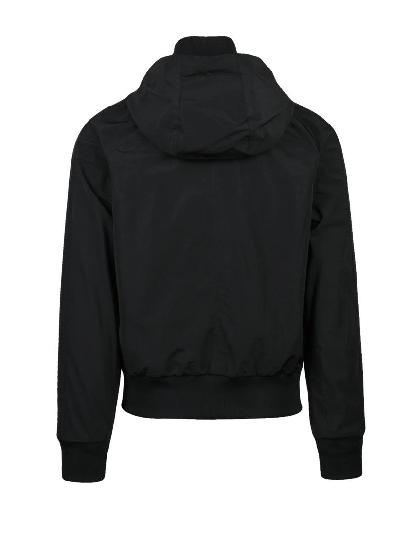 Palm Angels Technical Jacket With High Collar And Contrasting Stripes