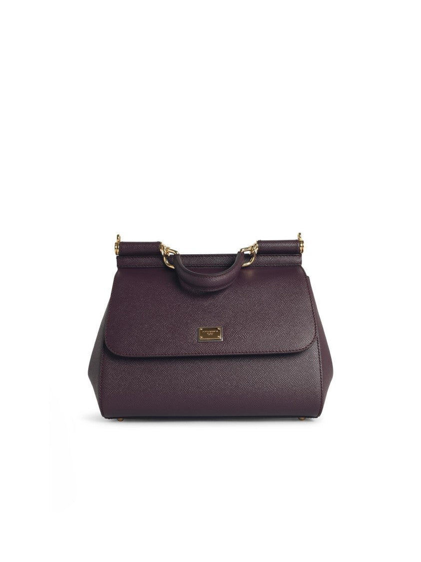 Dolce & Gabbana Large 'Sicily' Handbag In Must-Coloured Calf Leather