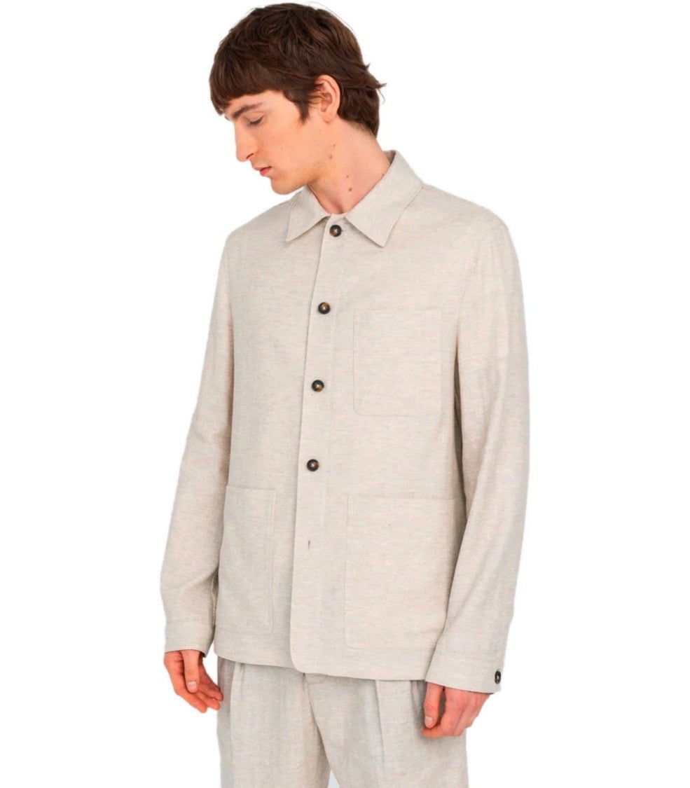 Manuel Ritz Beige Shirt-Style Jacket