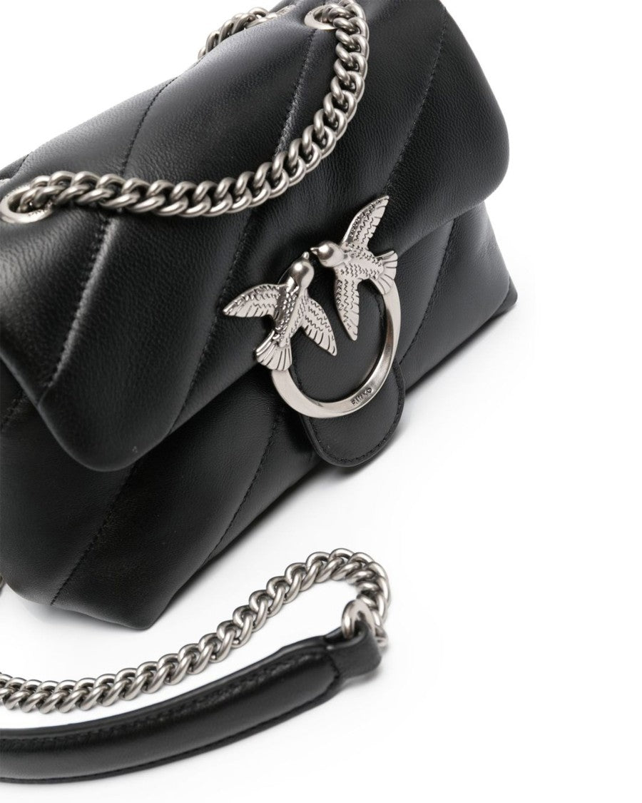 Pinko Mini Love Bag Puff Maxi Quilt Black/Old Silver