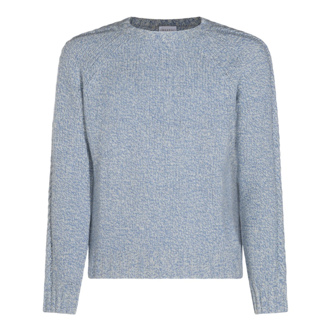 04651/A Trip In A Bag Textured Knit Sweater In Soft Blue And White Yarn