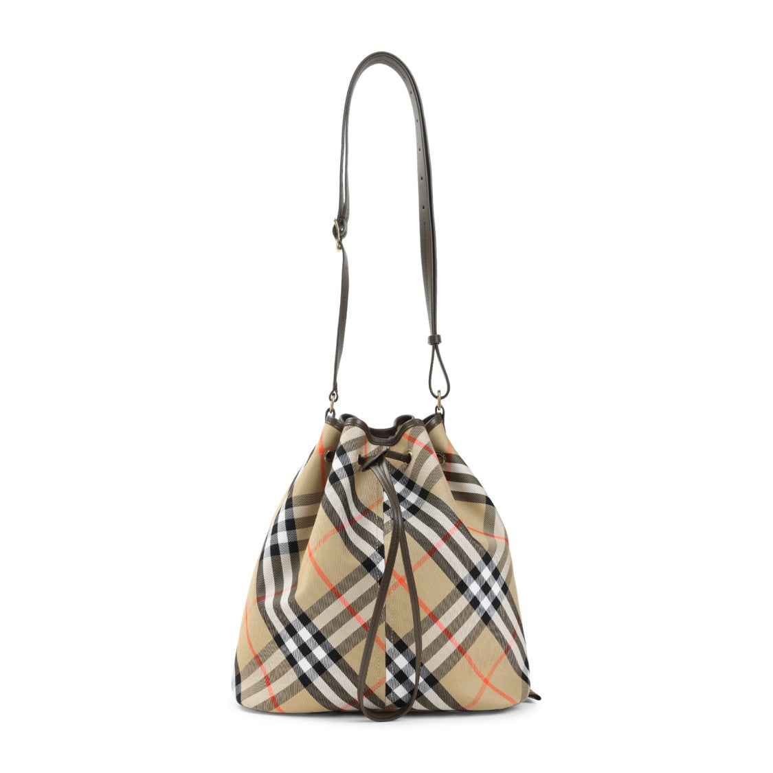 Burberry Sand Beige Cotton Drawstring Bucket Shoulder Bag