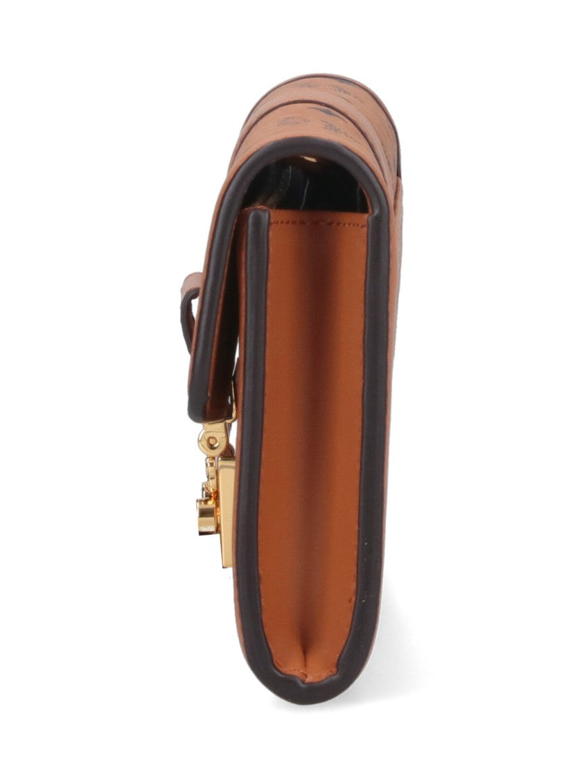 Mcm "Tracy" Chain Wallet Brown