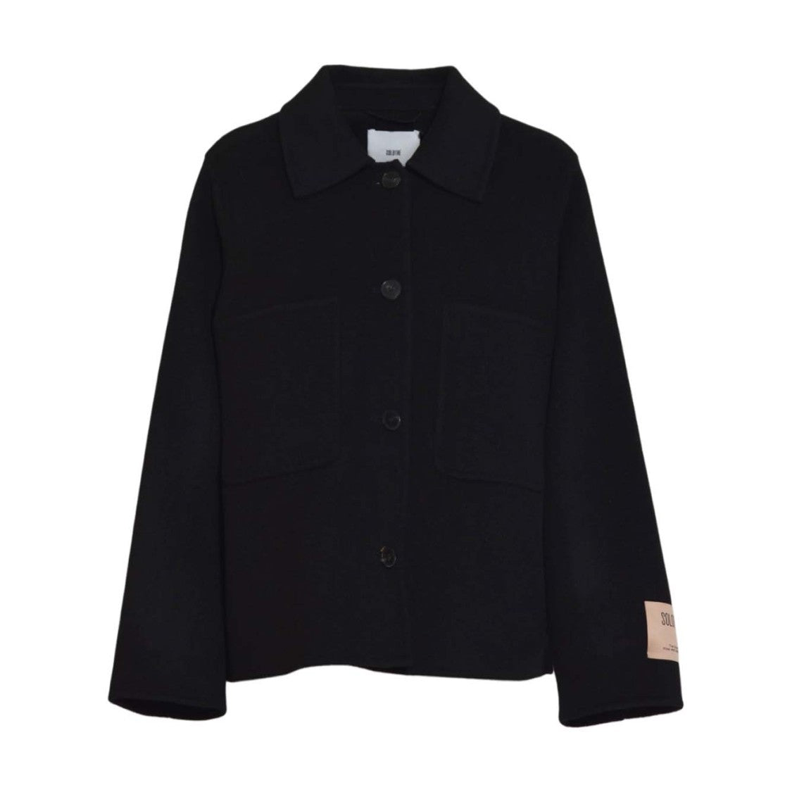 Solotre Sophisticated Tailored Black Coat With Timeless Appeal