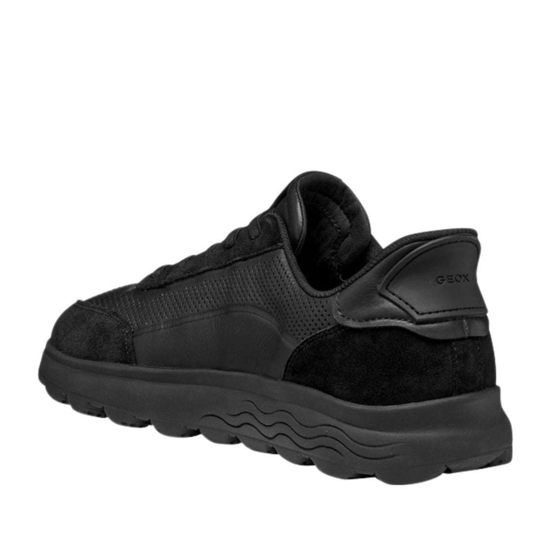 Geox Spherica Plus Black Perforated Sneakers