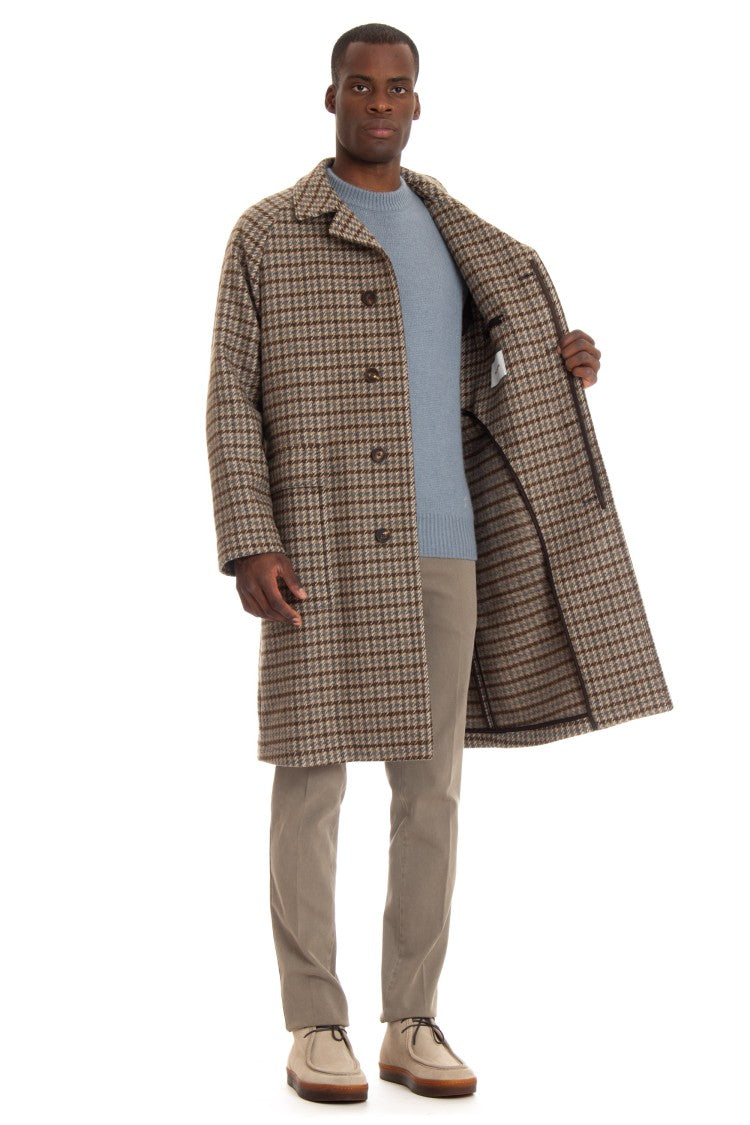 Tagliatore Houndstooth Coat Model Loyd