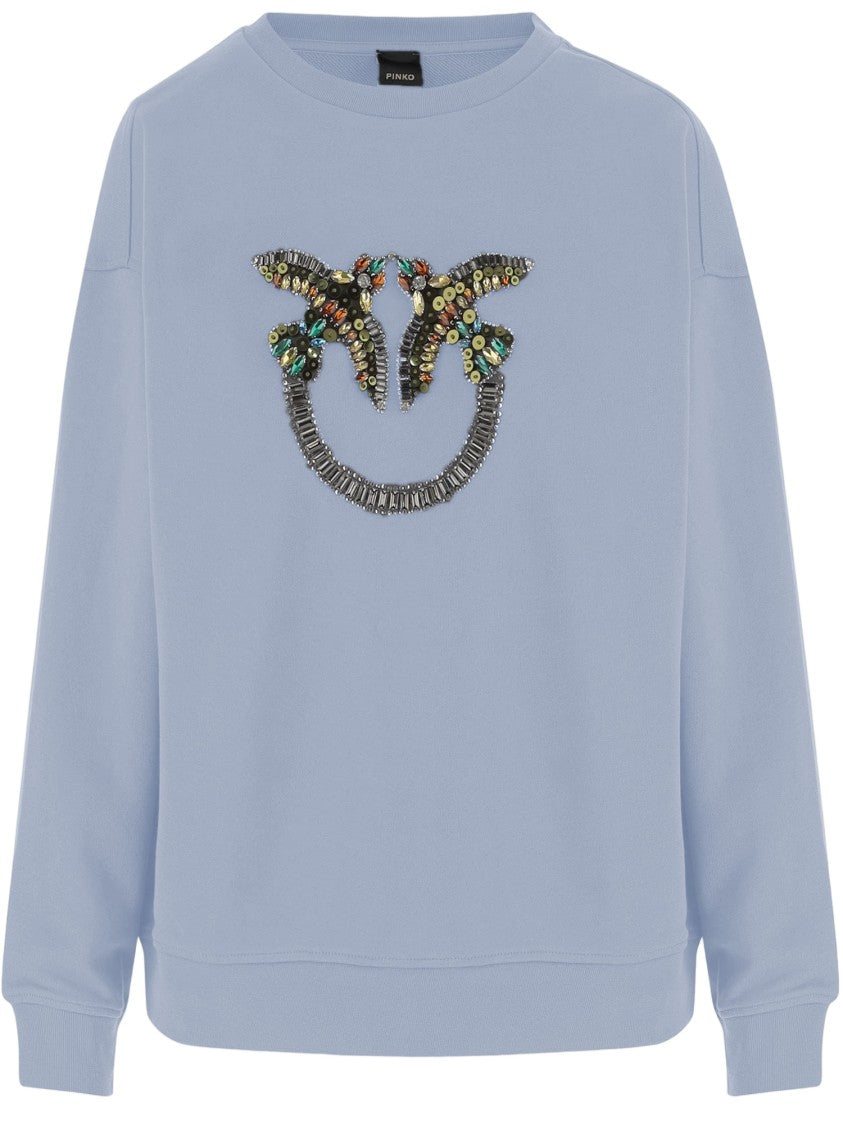 Pinko Light Blue Cotton Sweatshirt