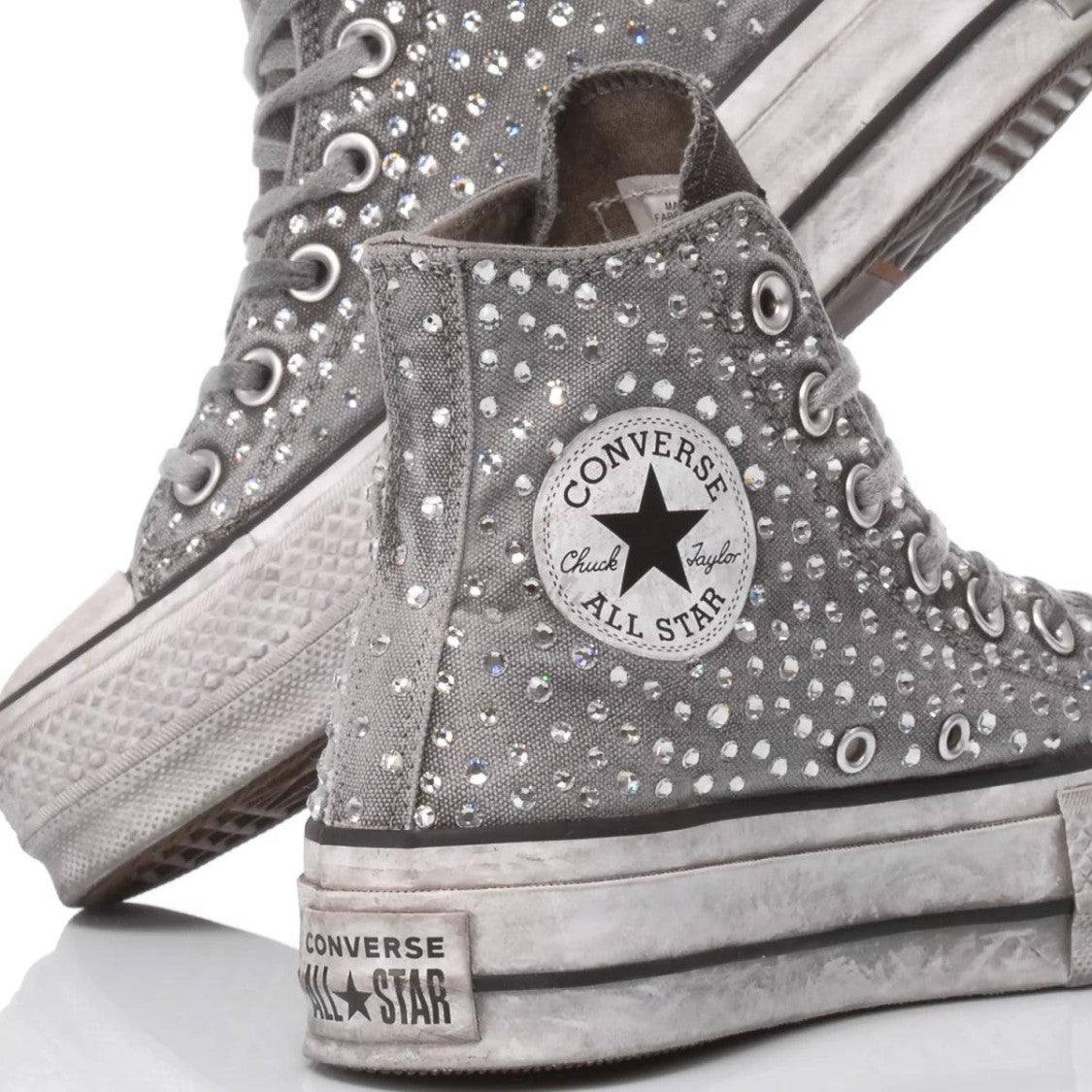 Converse High-Top Platform Sneakers With Swarovski Embellishments