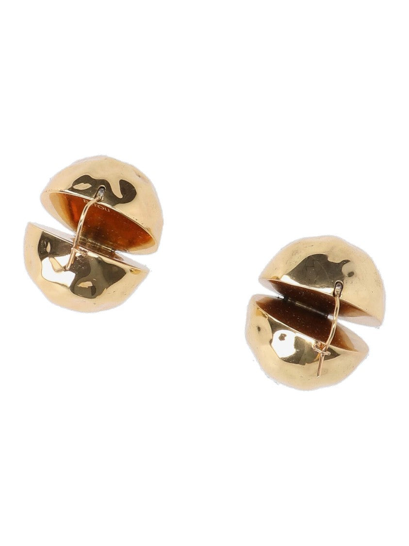 Patou Hammered Sphere Earrings In Golden Brass
