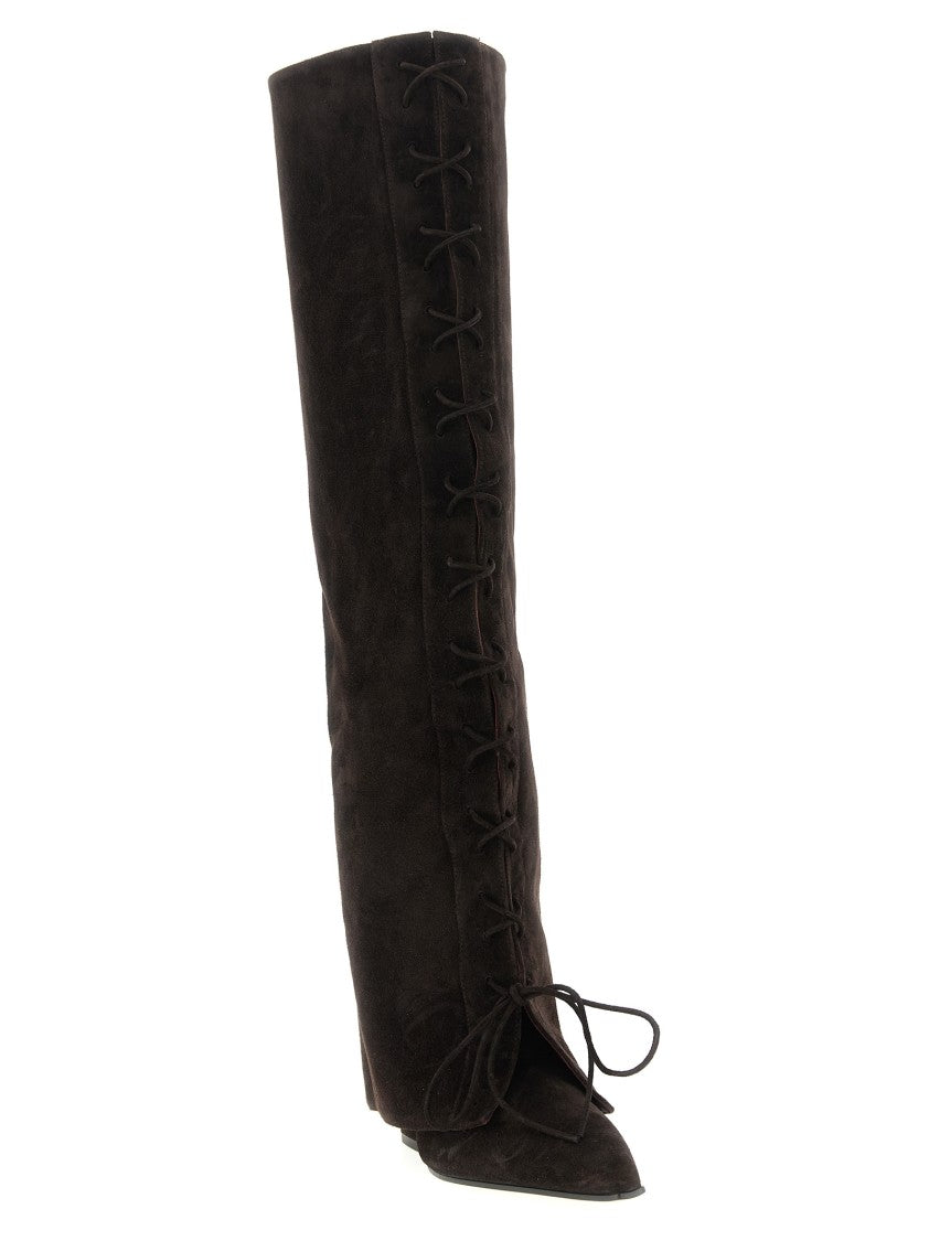 Paris Texas 'Jane Fold Over Lace Up' Boots