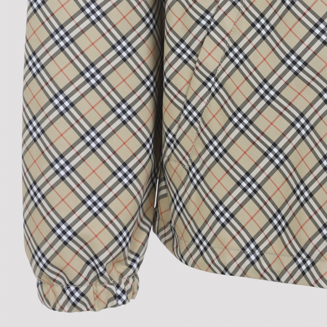 Burberry Beige Check Patterned Lightweight Jacket