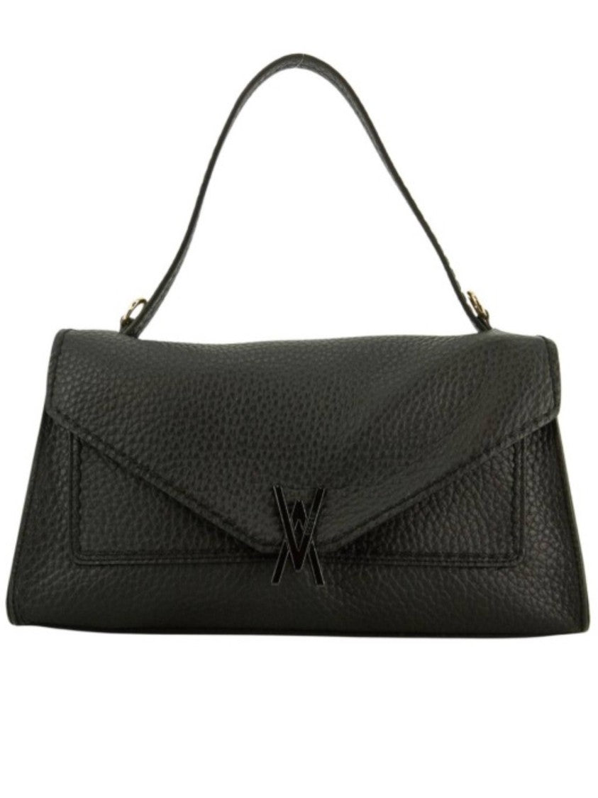 Visona` Queen Pebbled Leather Structured Shoulder Bag