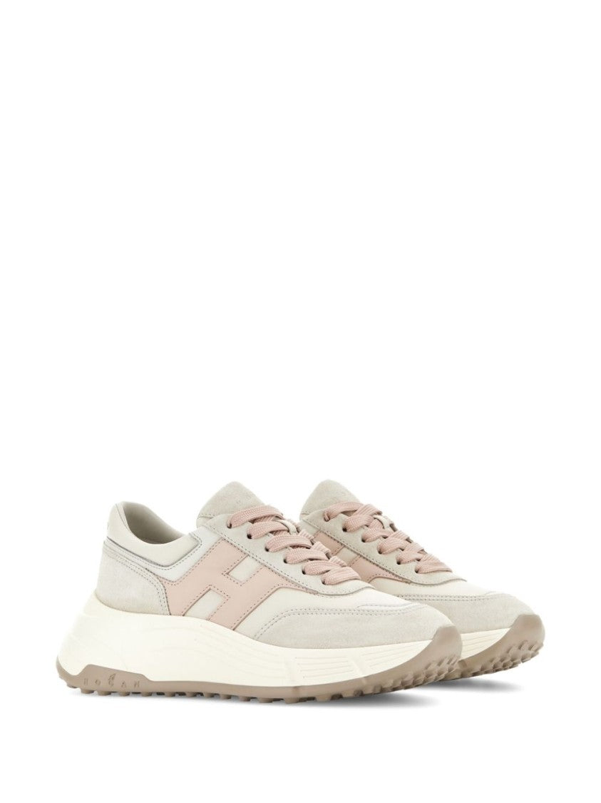 Hogan Beige Sneakers With Textured Upper And Sole