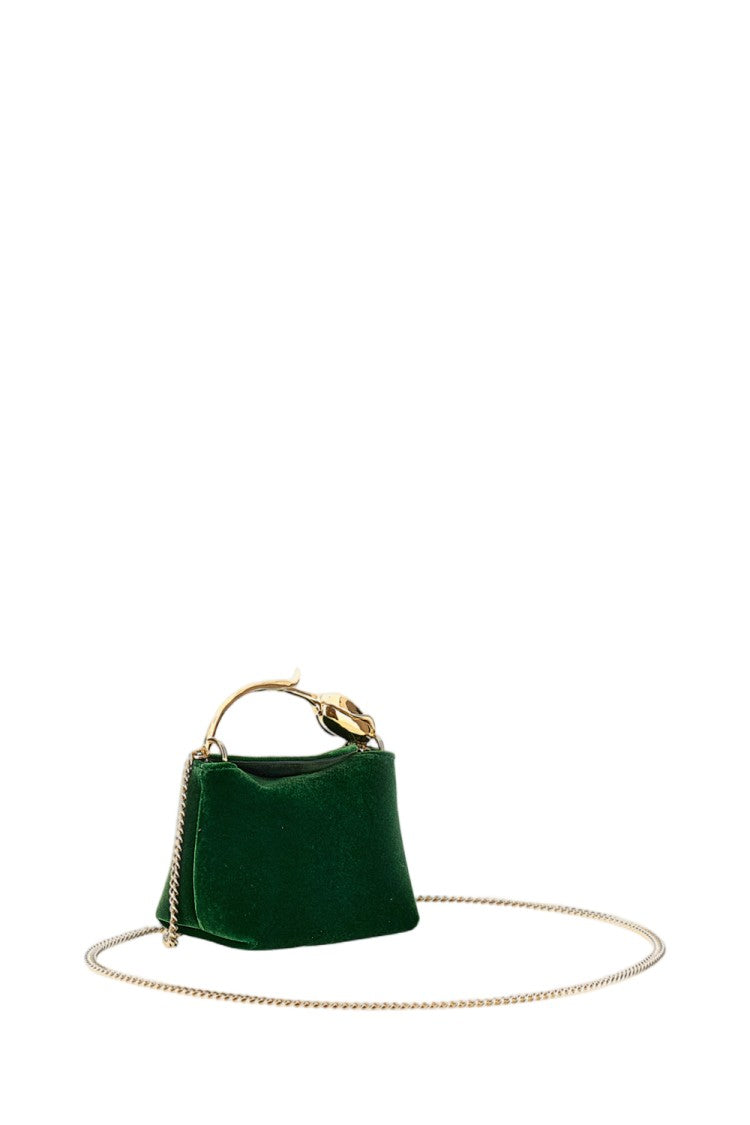 Erdem Green Micro Bloom Velvet Handbag