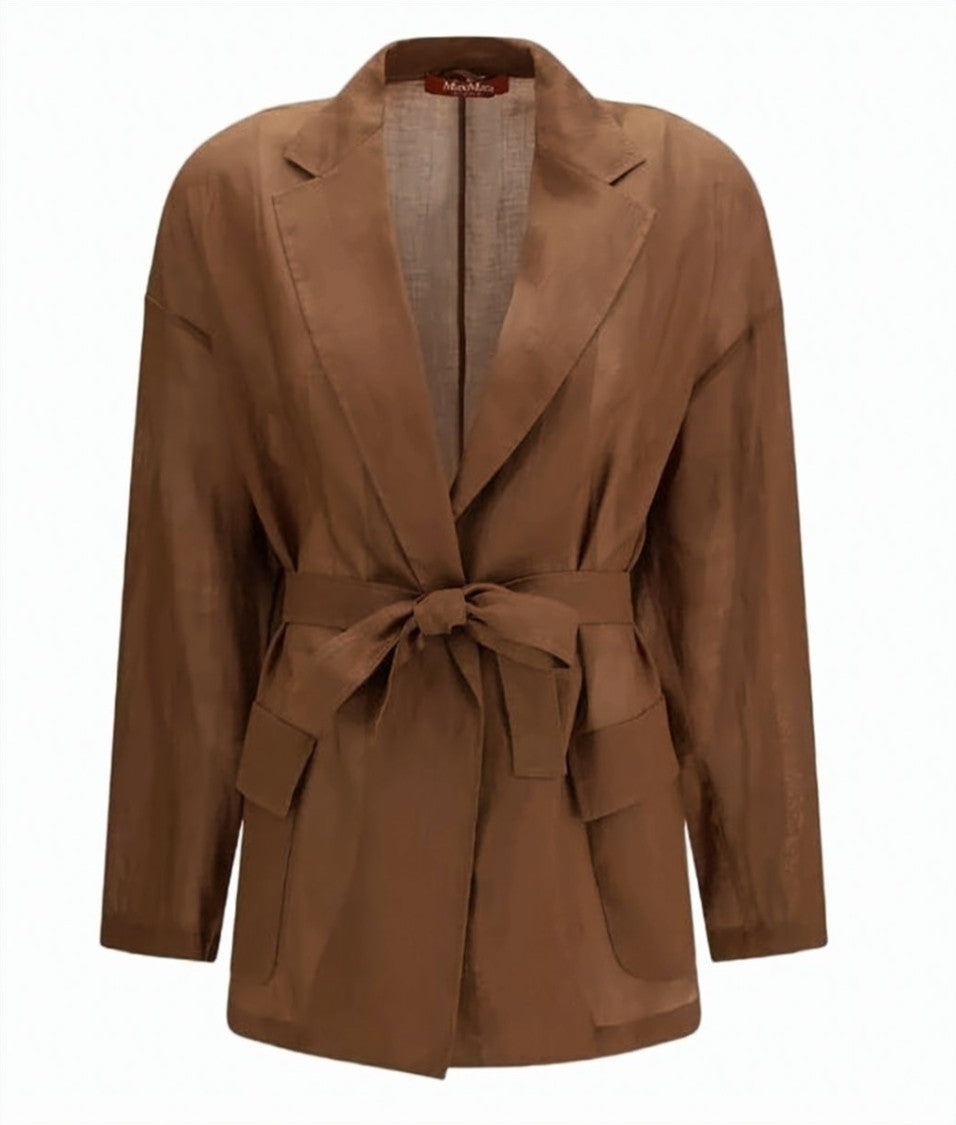Max Mara Ramie Canvas Belted Jacket