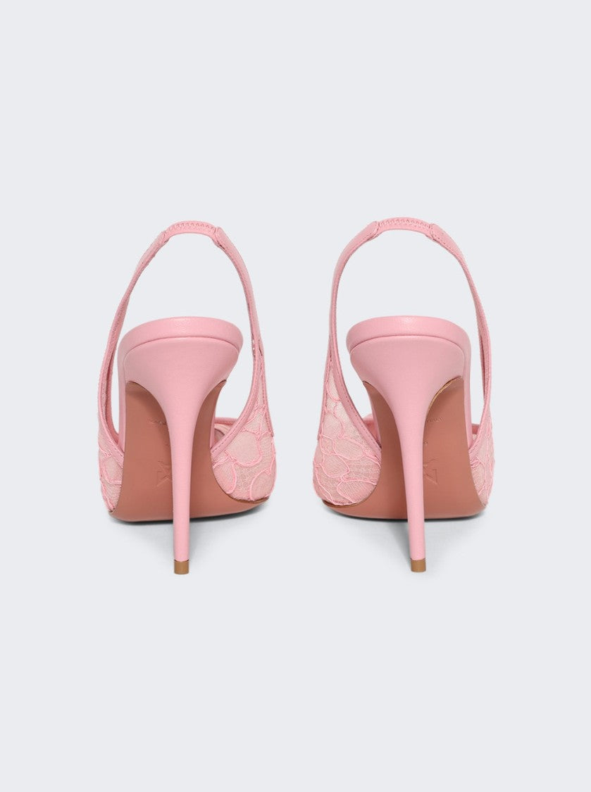 Amina Muaddi Anok Lace Slingback Pump - Baby Pink