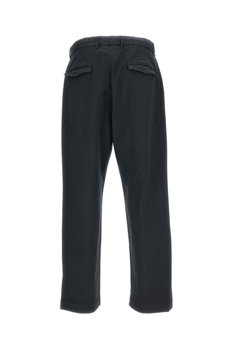 Original Vintage Straight Leg Cotton Twill Trousers With Flap Pockets
