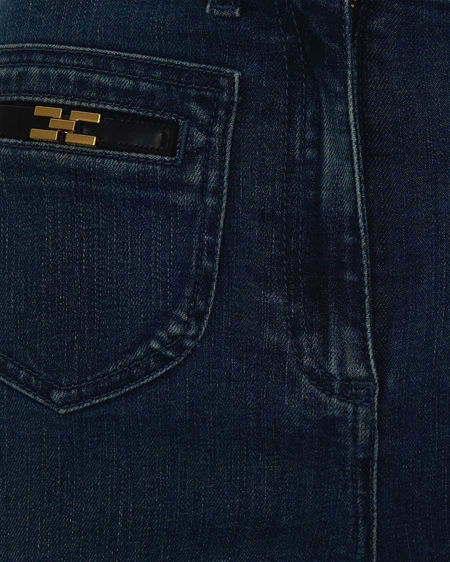 Elisabetta Franchi Jeans With Blue Jewel Logo