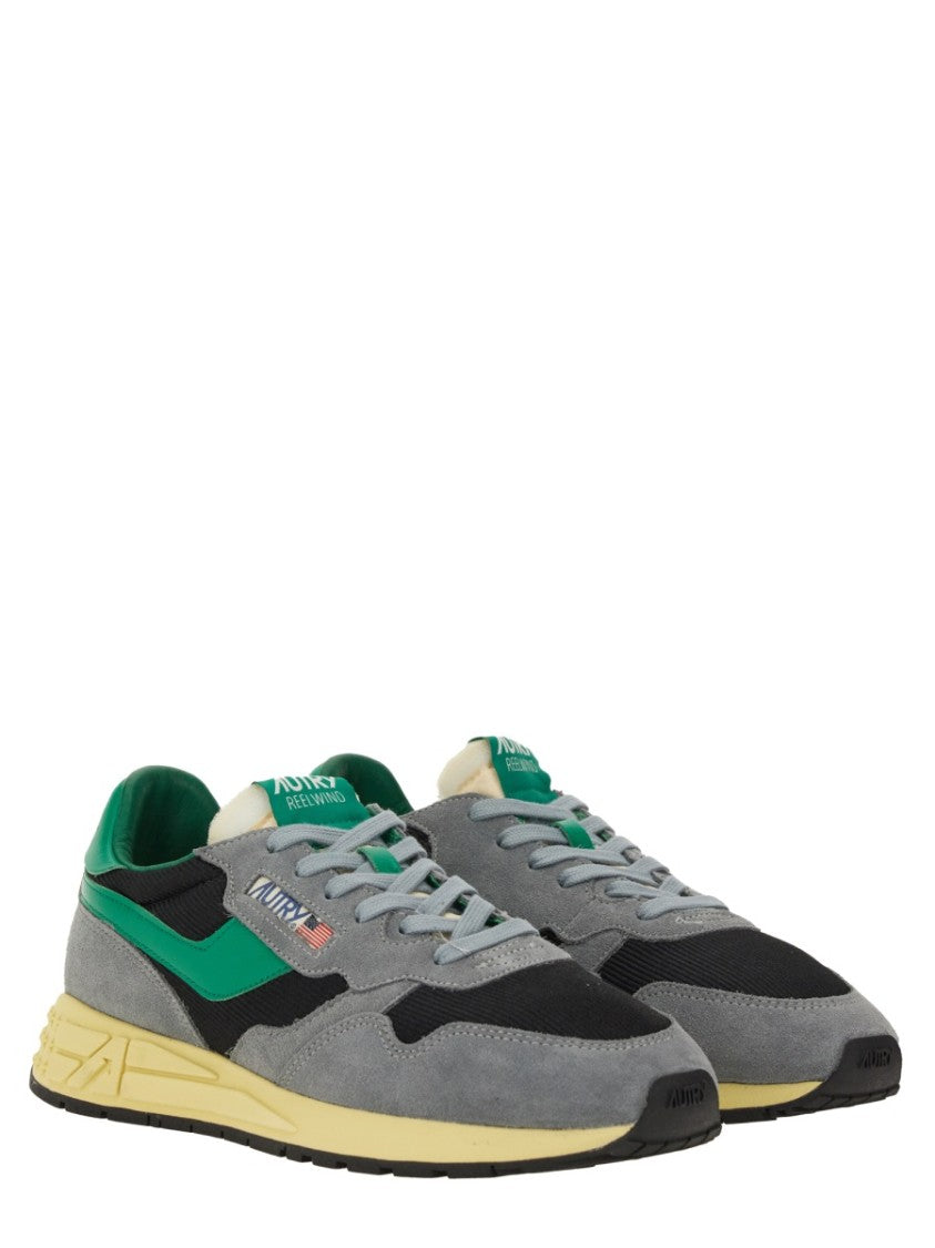Autry Sporty Grey Suede And Mesh Sneakers