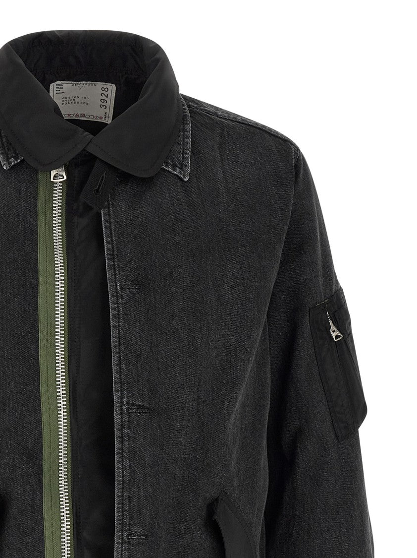 Sacai Nylon Insert Denim Jacket