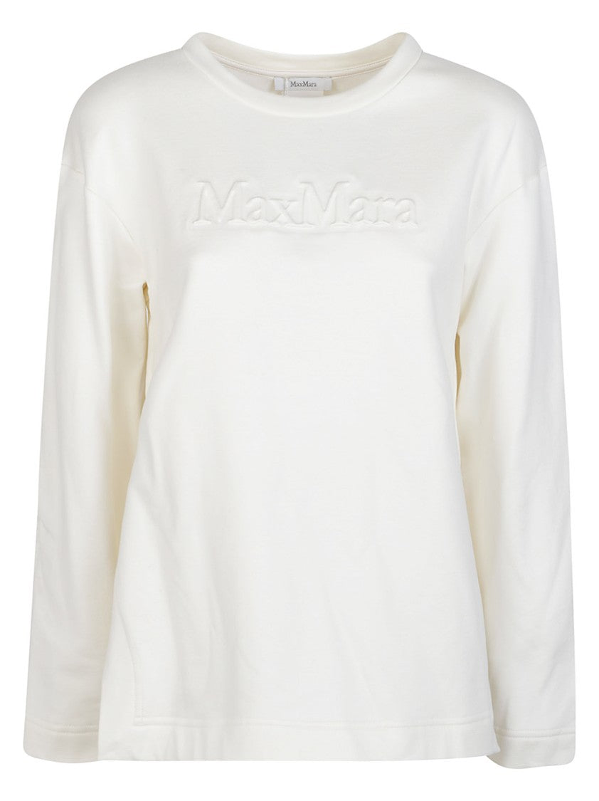 Max Mara Berma White Silk-Blend Sweatshirt