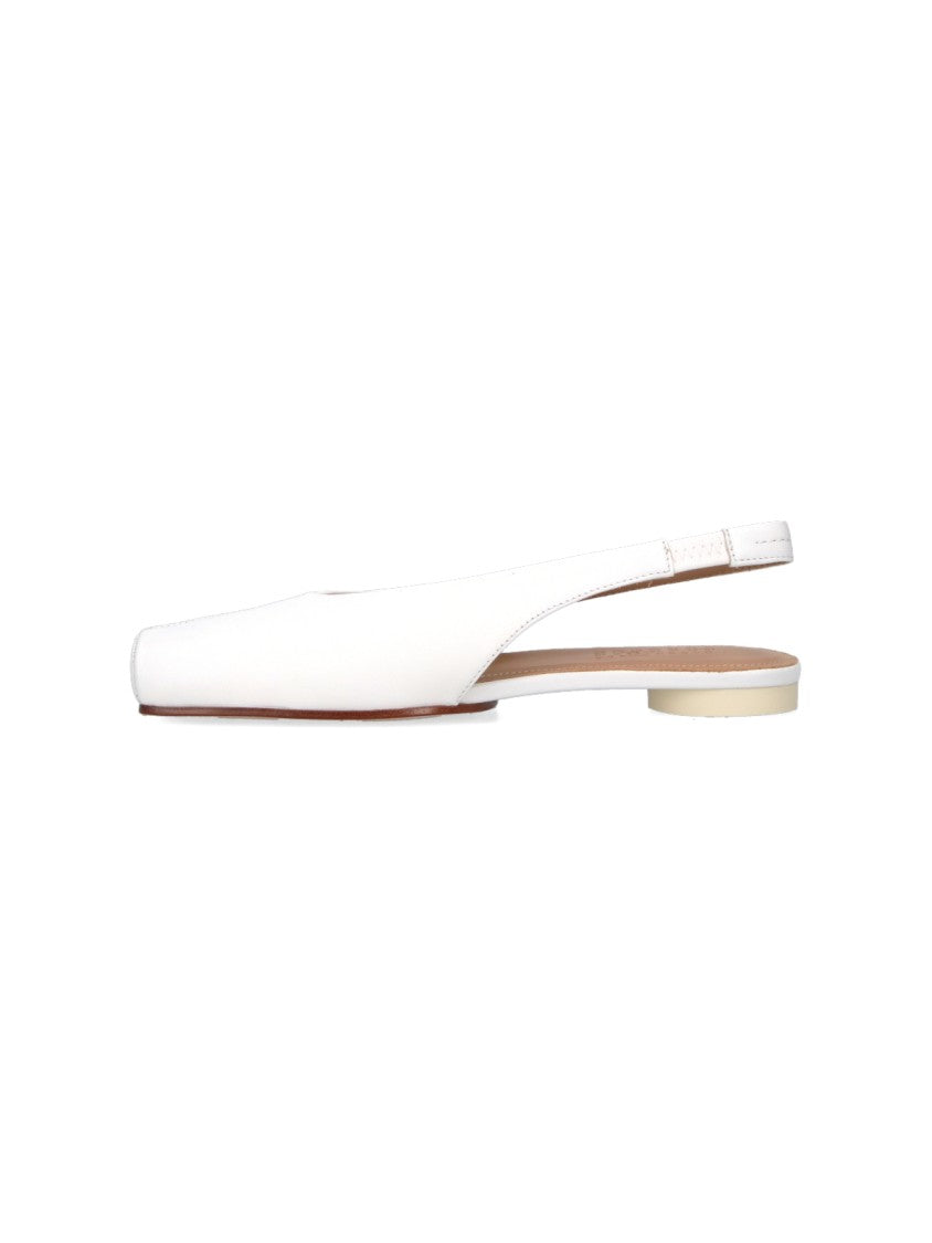 Mm6 By Maison Margiela Slingback Ballerina Flats In Smooth White Goat Leather