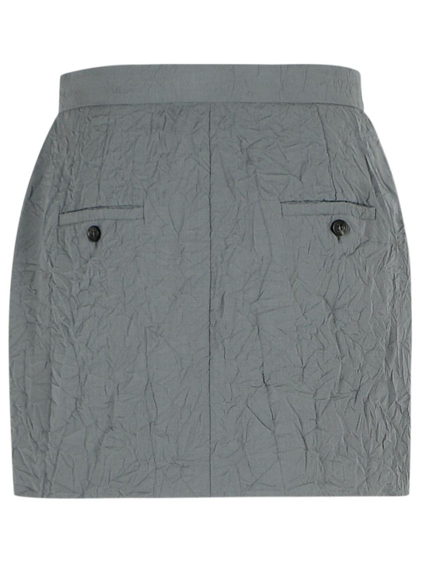 Max Mara Abate' Grey Virgin Wool Skirt