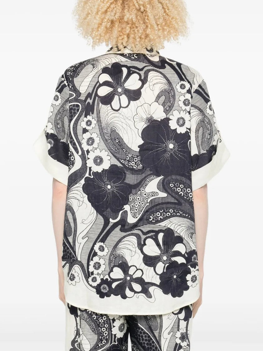 Alemais Floral-Print Short-Sleeve Shirt