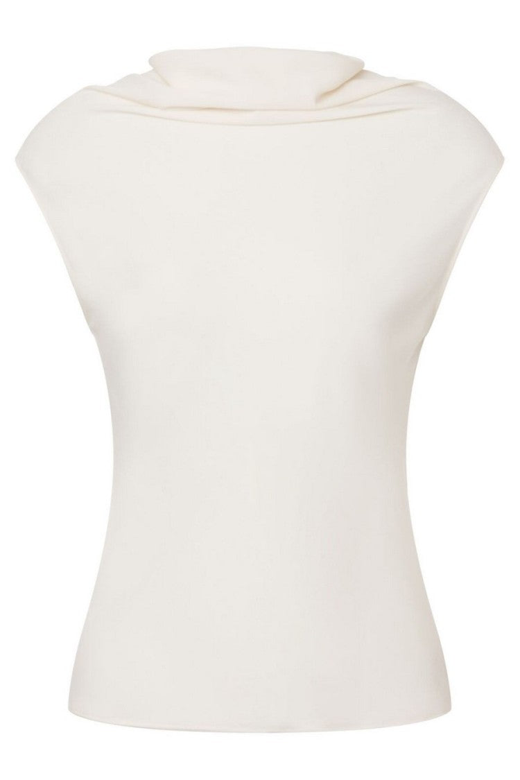 Philosophy Di Lorenzo Serafini Draped Neckline Sleeveless Top In Lightweight Fabric