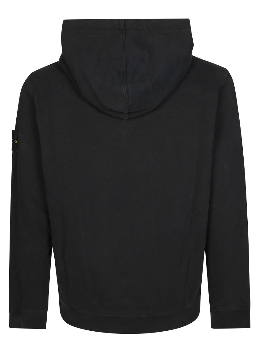 Stone Island Black Hoodie With Subtle Logo Patch