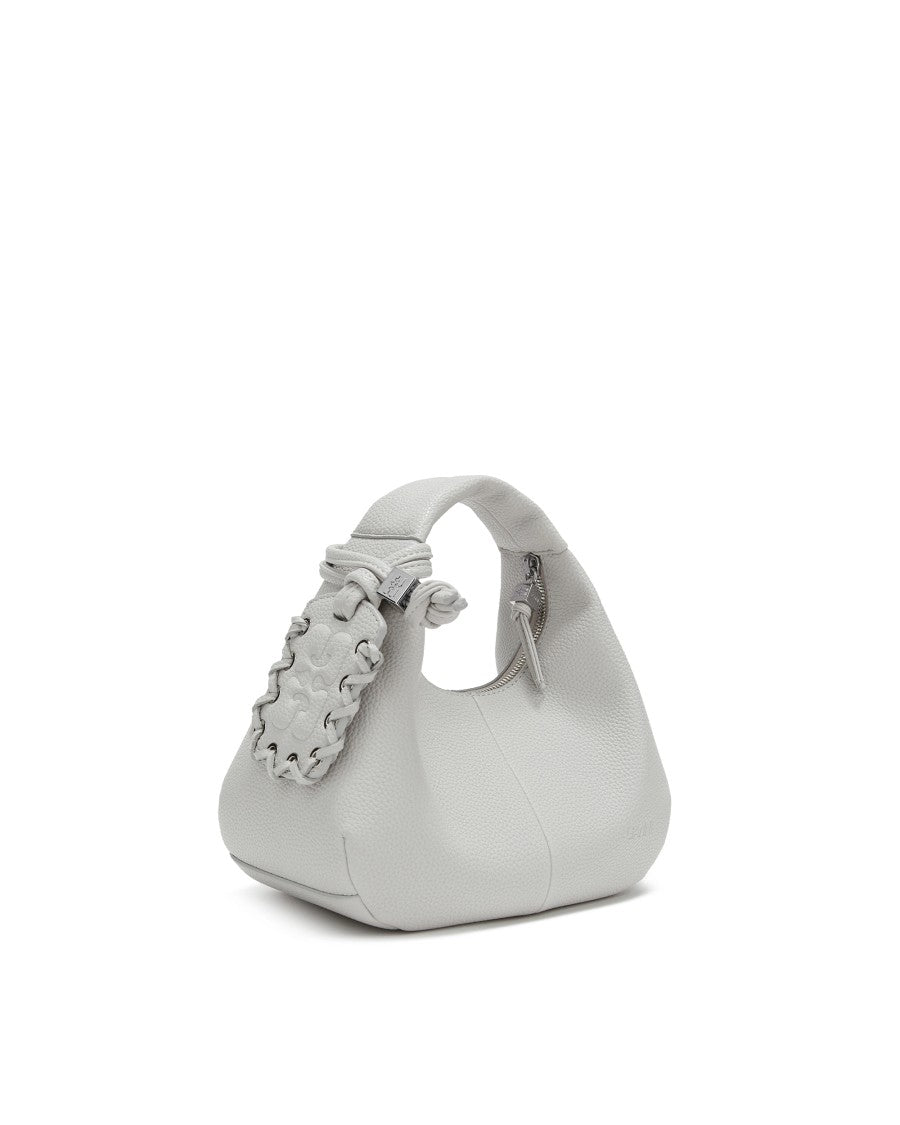 Ganni Quiet Gray Faux Leather Mini Hobo Bag