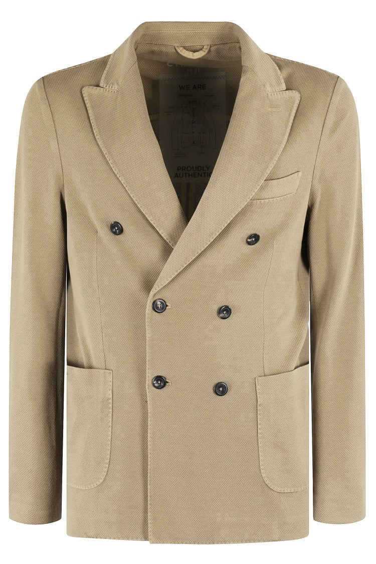 Circolo 1901 Double-Breasted Oxford Jacket With Textured Finish