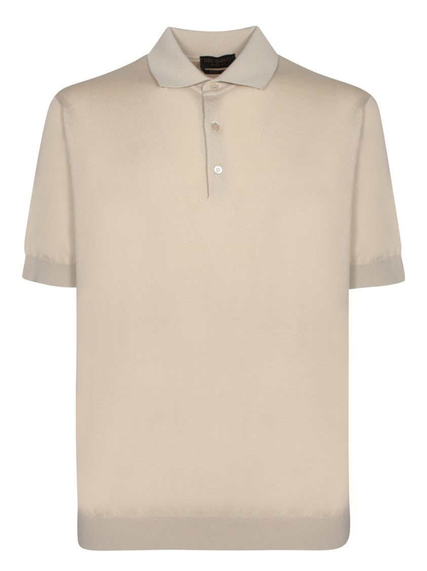 Dell'oglio Classic Polo T-Shirt In Beige Cotton Fabric