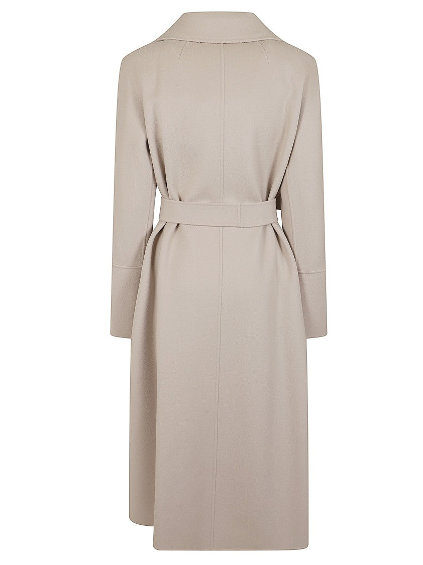 Max Mara Fluid Silhouette Long Robe Coat With Removable Belt