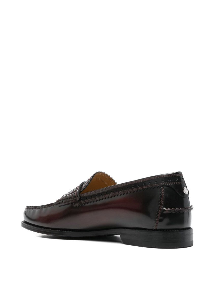 Bally Burgundy Leather Flat Shoes