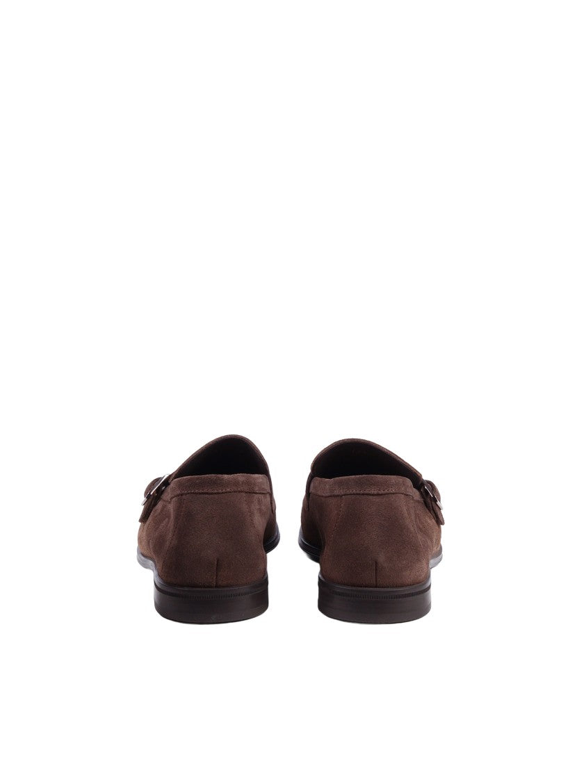 Doucal's Adler Double Buckle Suede Loafers