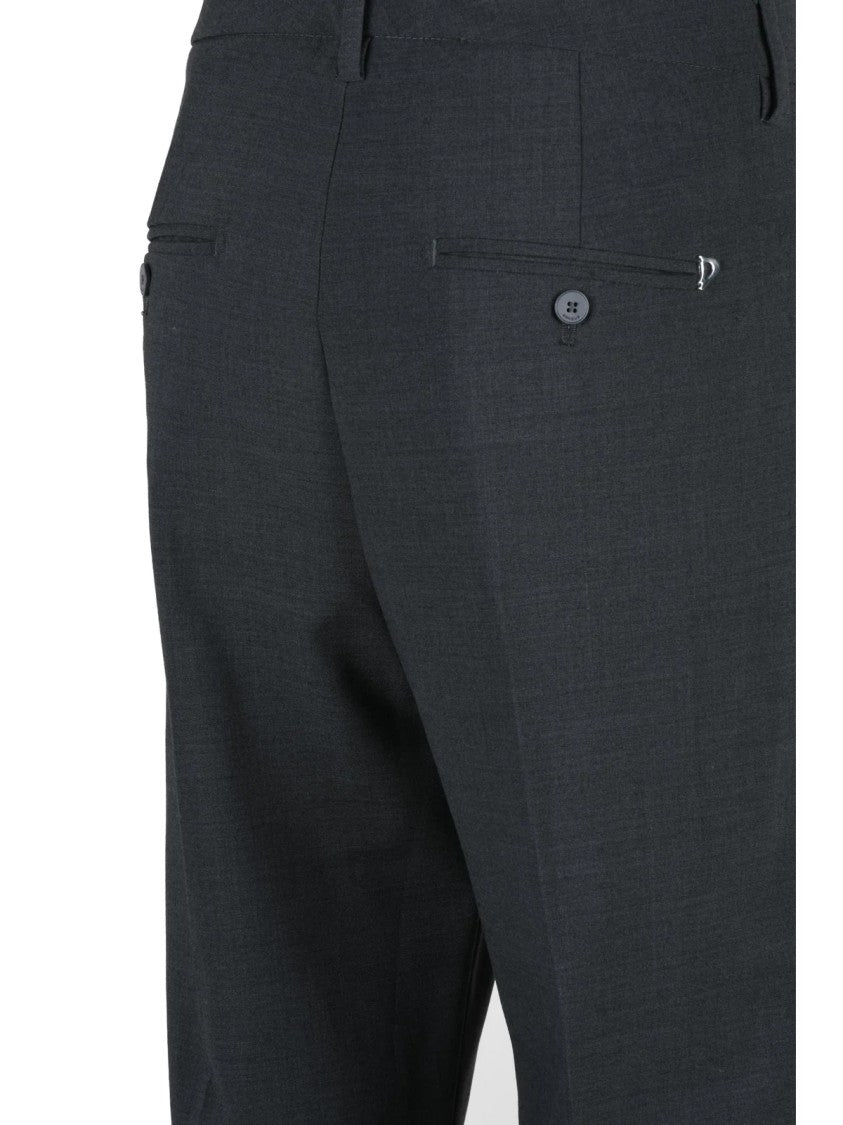 Dondup Nima Tapered Trousers With Smooth Blend Fabric And Tailored Fit